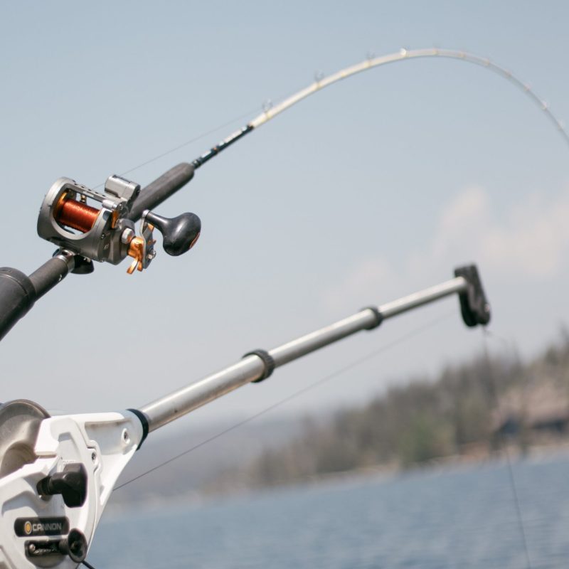 a boat sitting on top of a pole