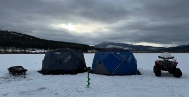 a tent in the snow
